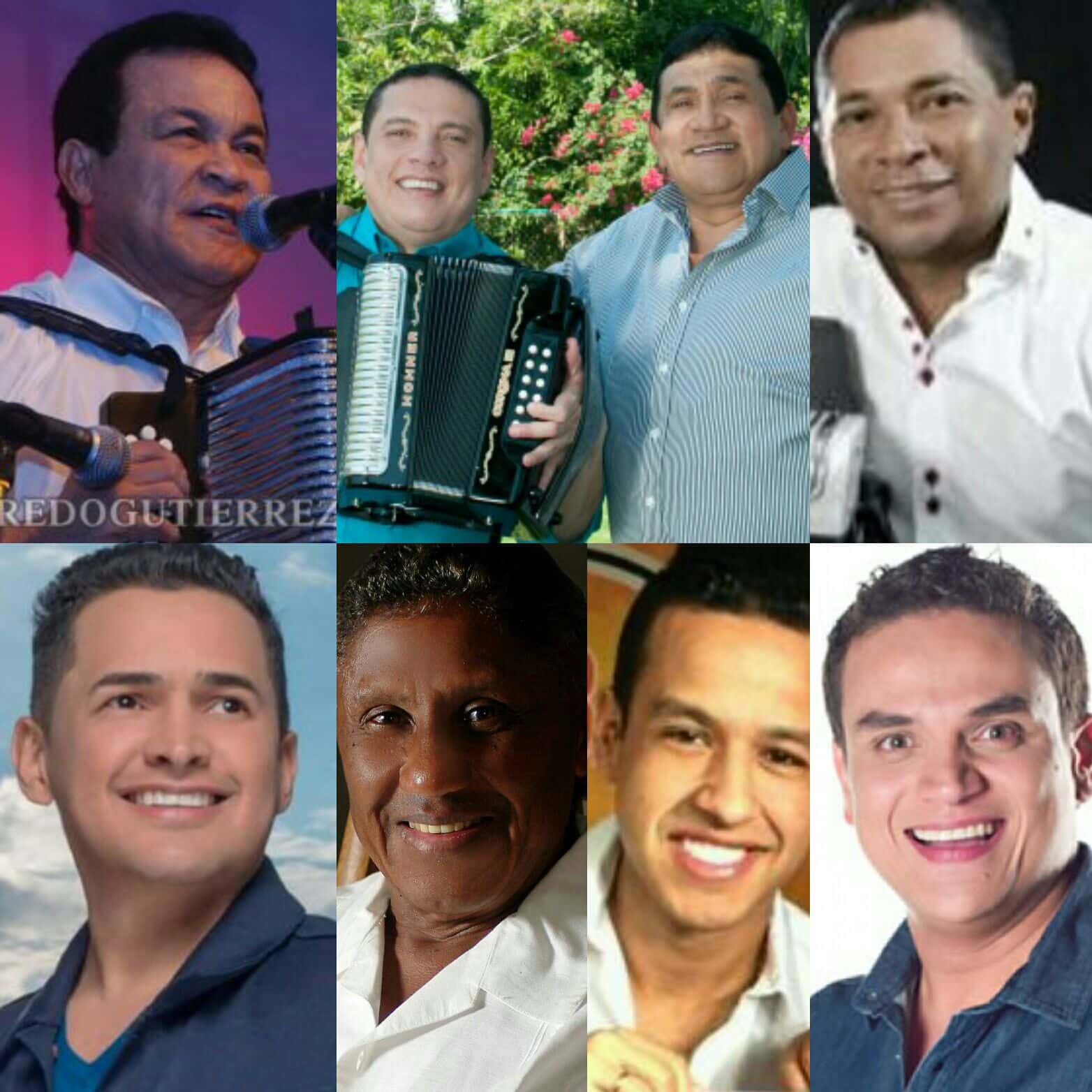 Jorge Celedon, Silvestre Dangond, El Gran Martin Elías, Silvio Brito, Poncho Zuleta y Alfredo Gutiérrez