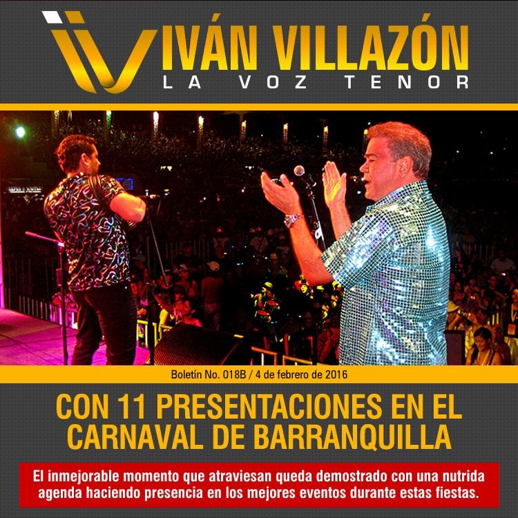 IVÁN VILLAZÓN & SAÚL LALLEMAND con 11 presentaciones en el Carnaval de Barranquilla