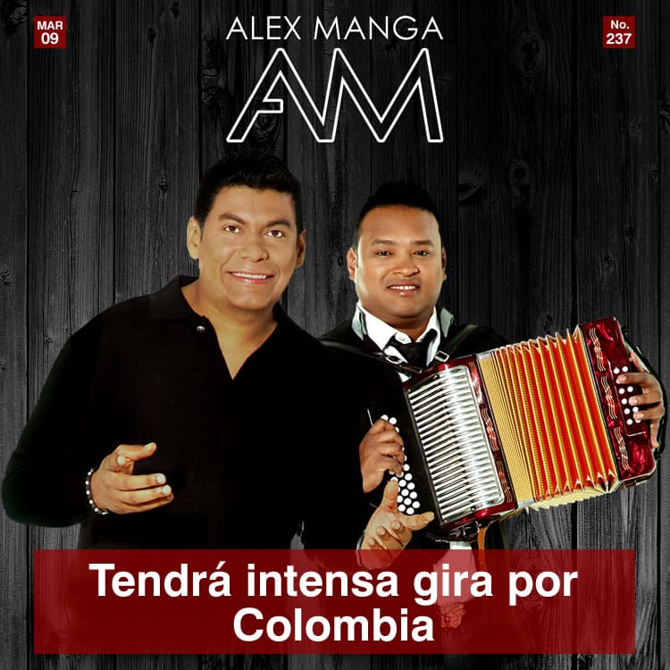 Alex Manga tendrá intensa gira por Colombia