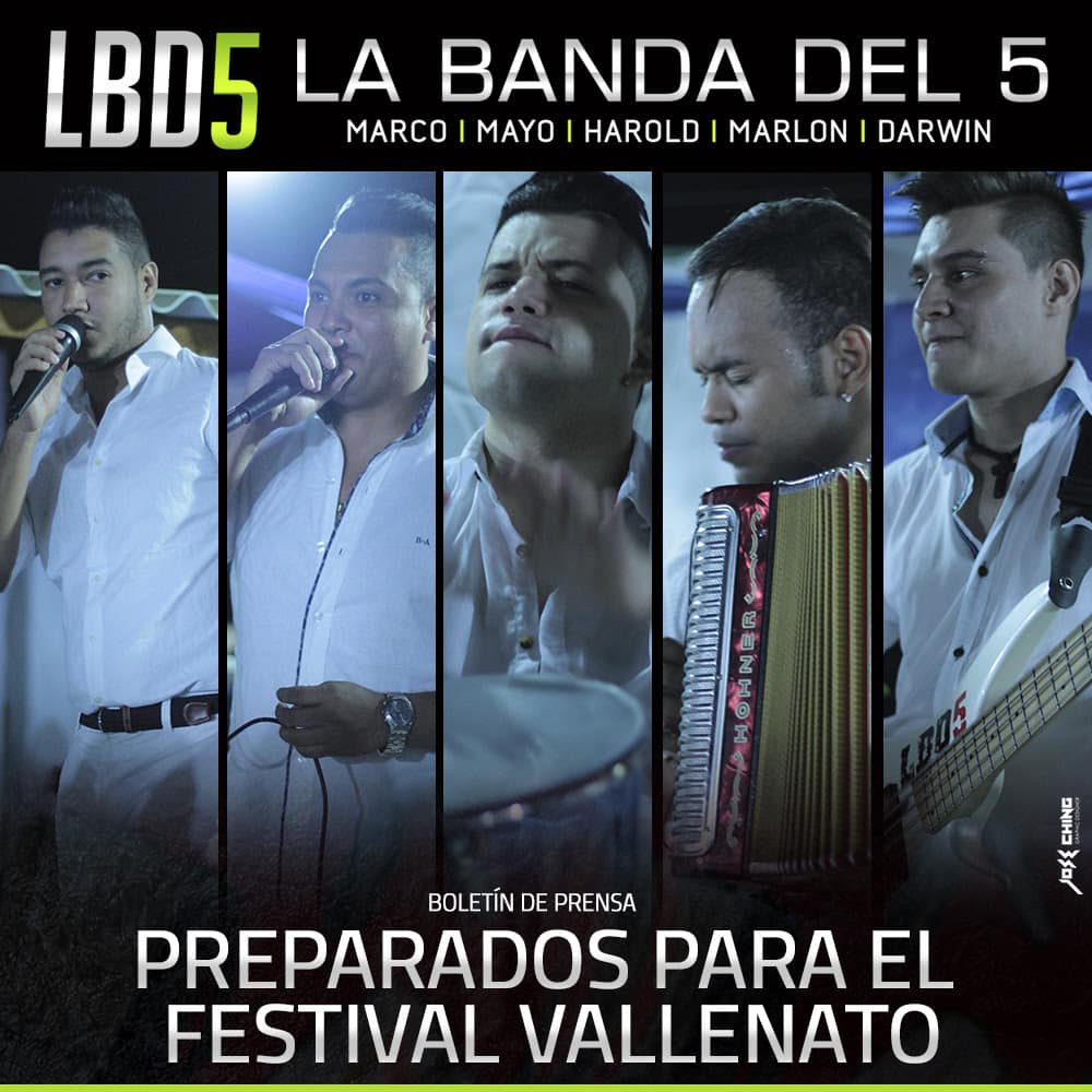 La banda del 5 preparados para el ¡Festival vallenato!