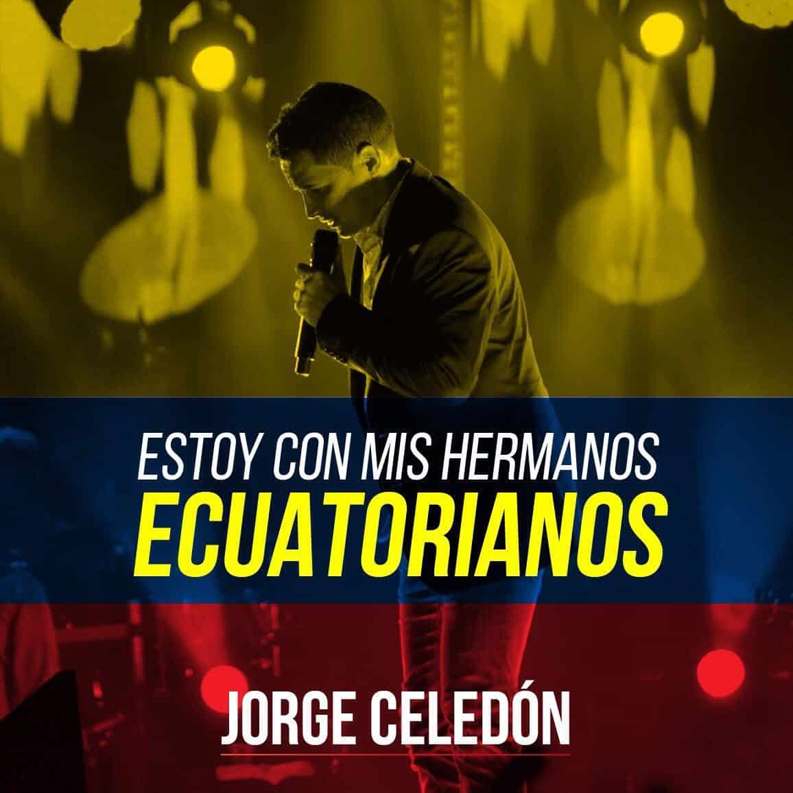 "Estoy con mis hermanos ecuatorianos": Jorge Celedón