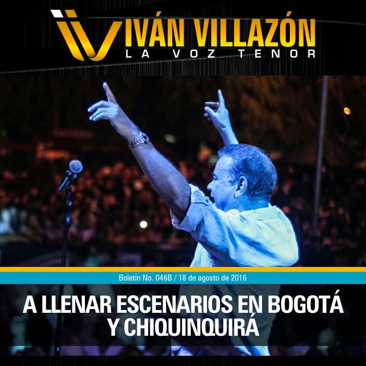 Iván Villazón a llenar escenarios en Bogotá y Chiquinquirá