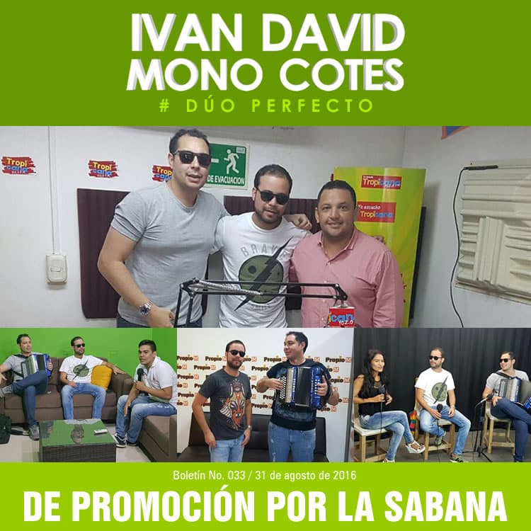 Iván David Villazón y Mono Cotes de promoción por la sabana
