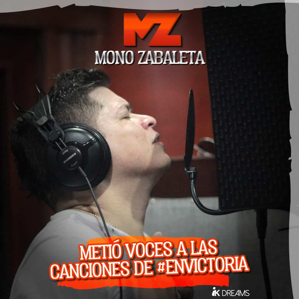 Mono Zabaleta metió voces a las canciones de En victoria