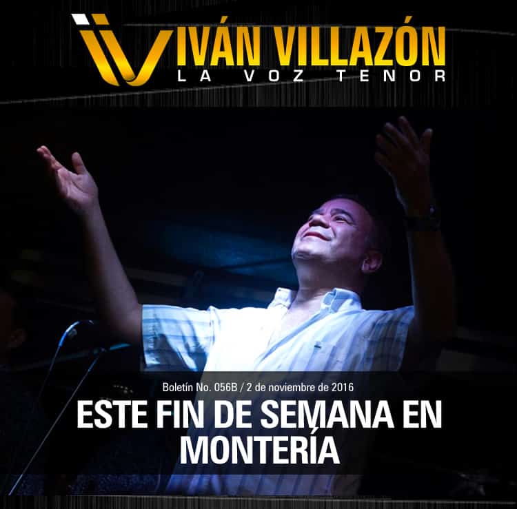 Iván Villazón este fin de semana en Montería