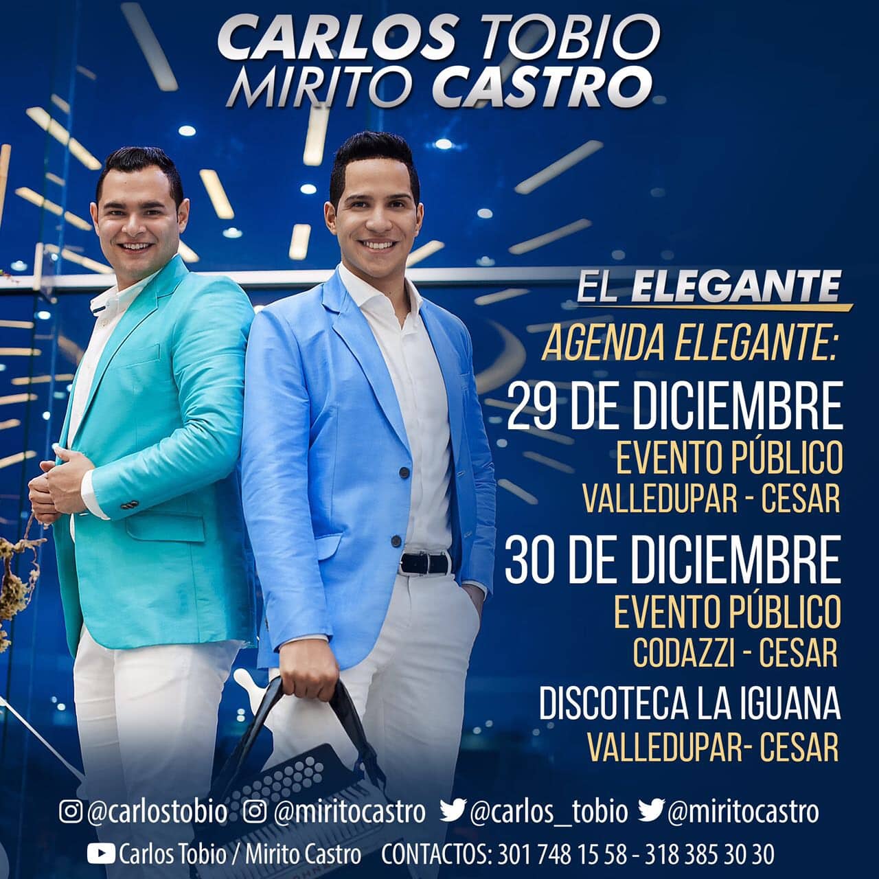 Carlos Tobio y Mirito Castro un fin de año elegante