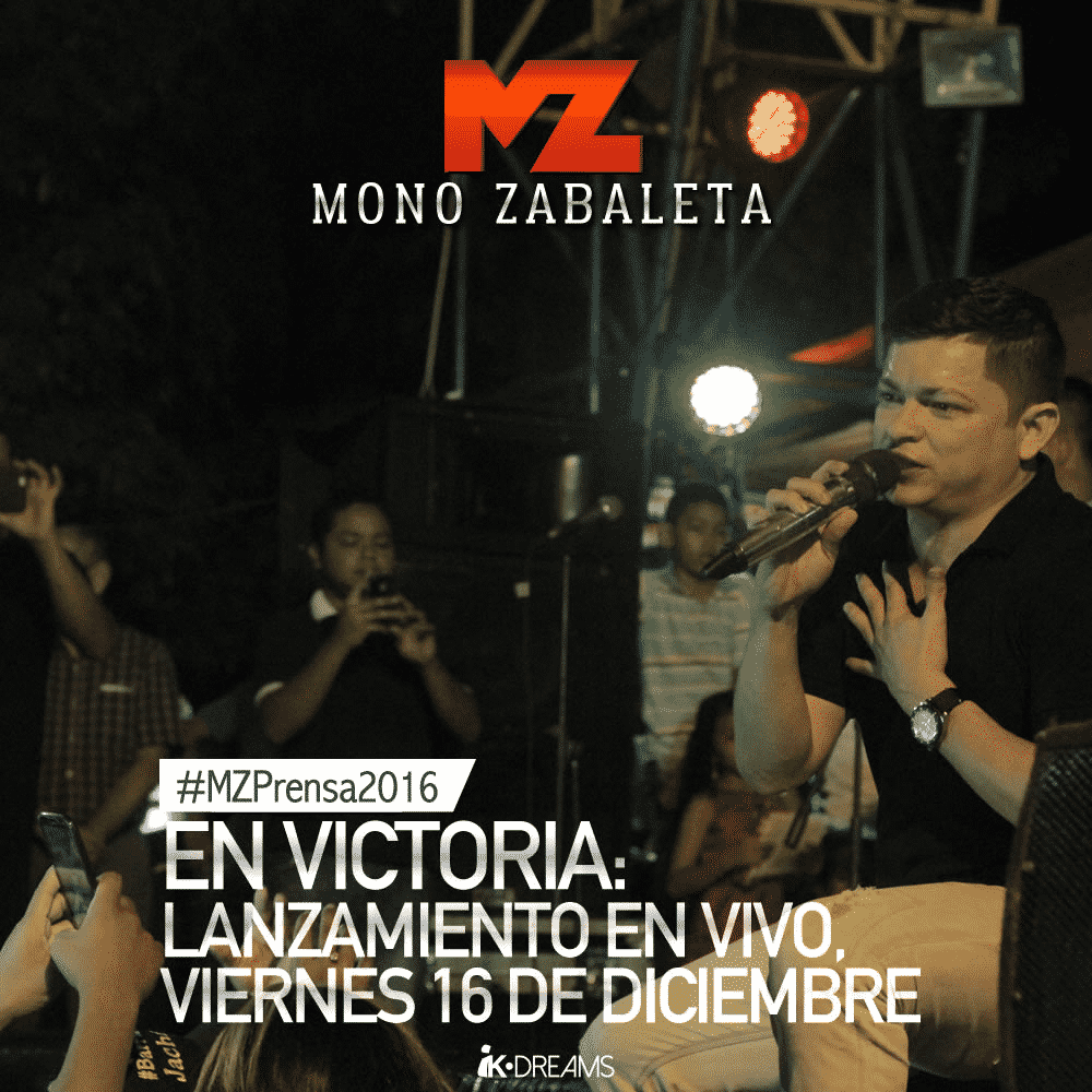 Mono Zabaleta hace lanzamiento en vivo mañana en valledupar