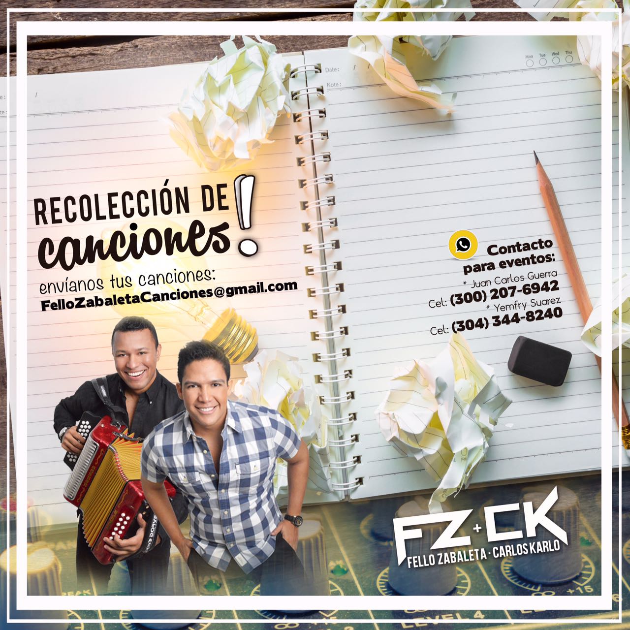Fello Zabaleta & Carlos Karlo En Recolección De Canciones