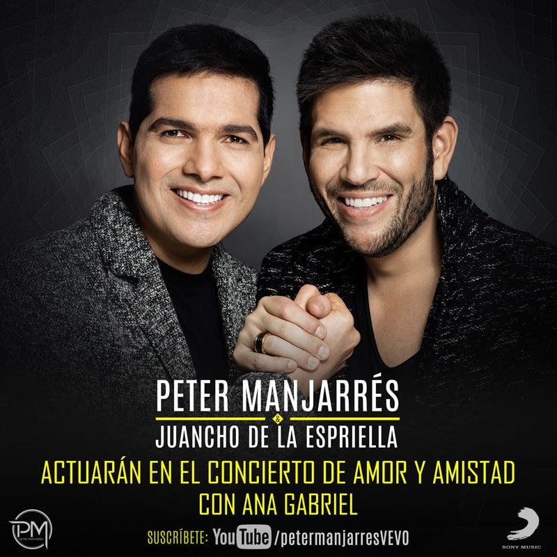 Peter Manjarrés y Juancho de la Espriella en el concierto de amor y amistas