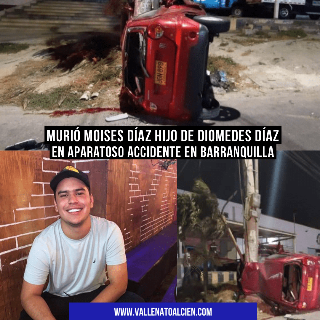 Murió Moises Díaz hijo de Diomedes en accidente en Barranquilla