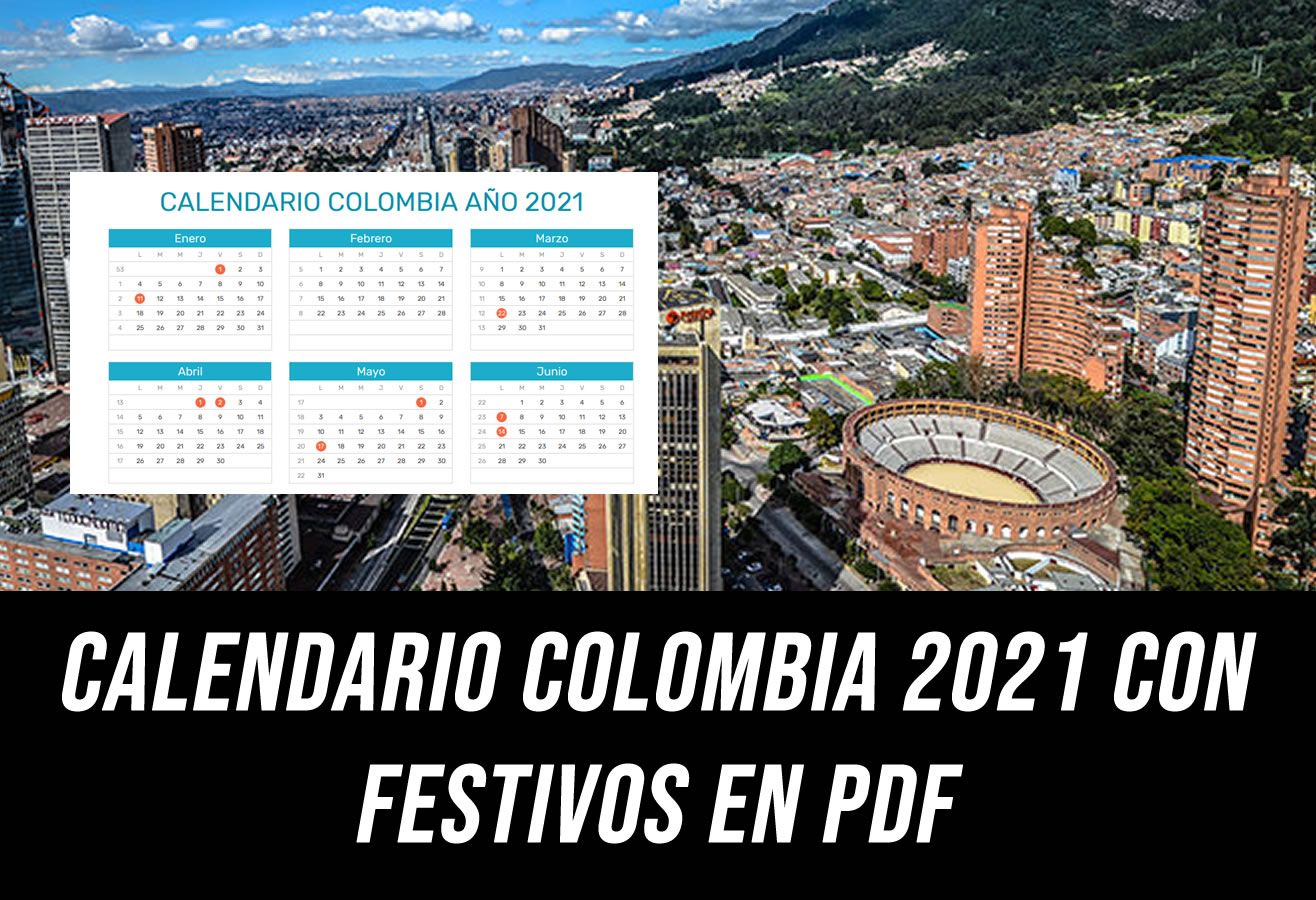 Calendario Colombia 2021 con festivos PDF